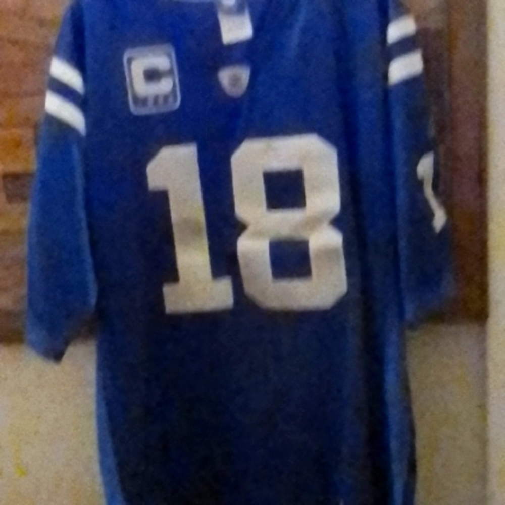 NFL REEBOK PEYTON MANNING #18 INDIANAPOLIS COLTS JERSEY BLUE..CAPTAIN LOGO.SZ.54